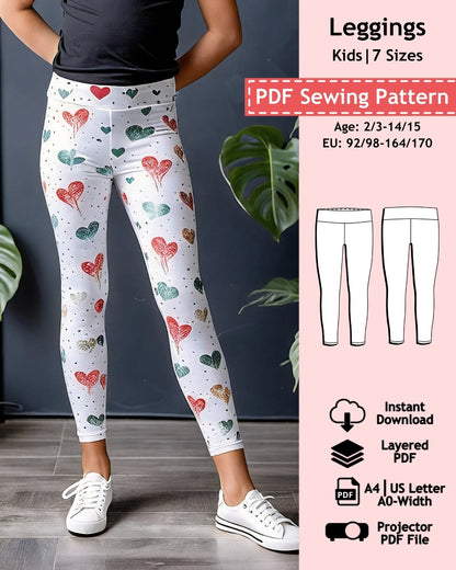 PDF Sewing Pattern Kids Leggins
