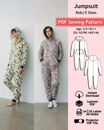 PDF Sewing Pattern Jumpsuit - Kids