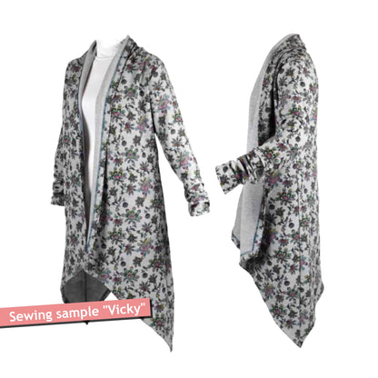 PDF Sewing Pattern Sweat Cardigan (EU 32-54 / US 2-24 / UK 6-28)