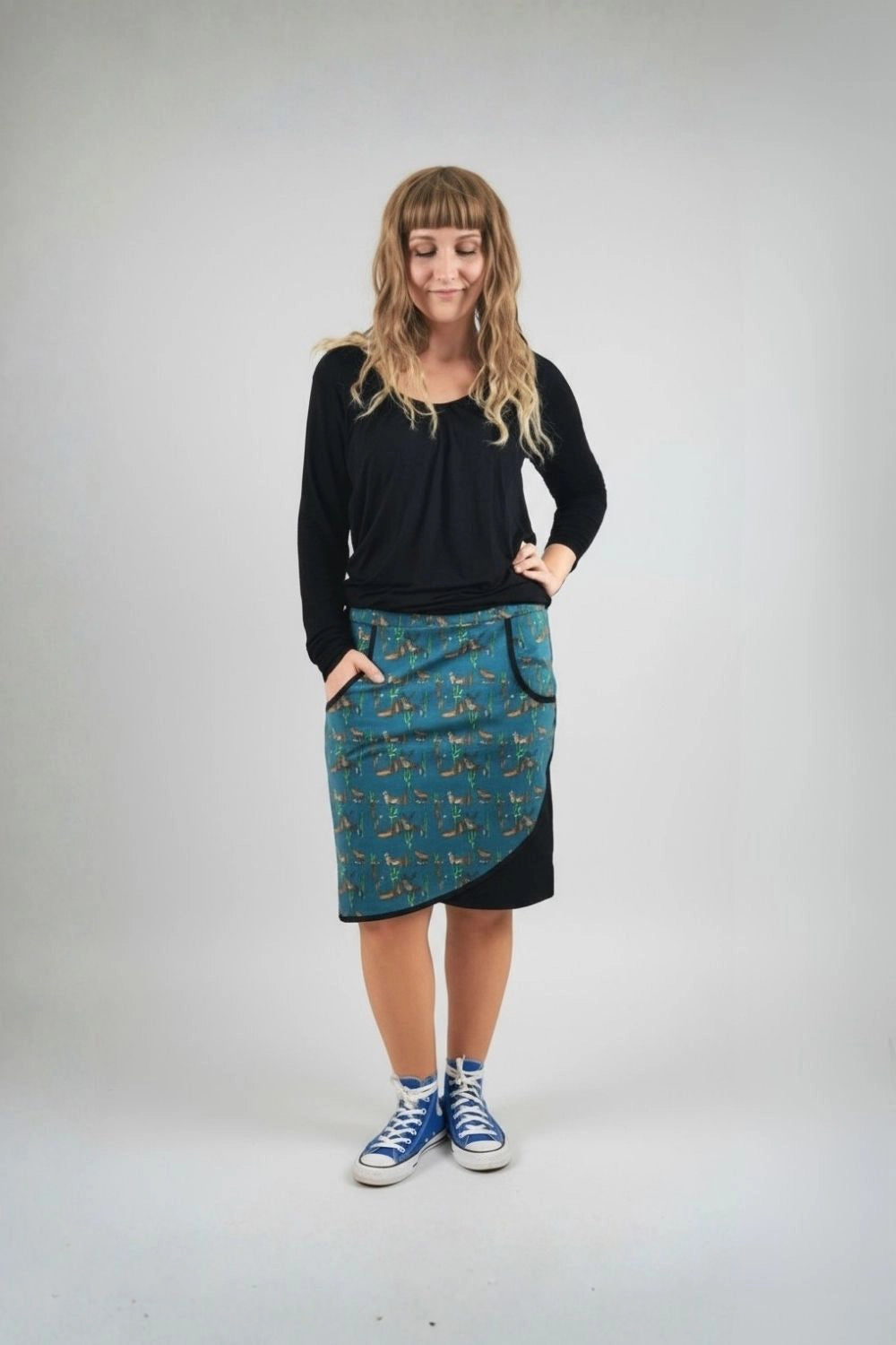 PDF Sewing Pattern Jersey Skirt - Fake Wrap (EU 32-54 / US 2-24 / UK 6-28)
