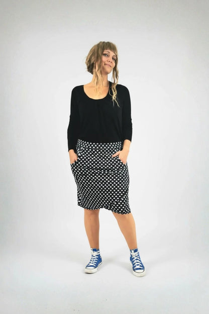 PDF Sewing Pattern Jersey Skirt - Fake Wrap (EU 32-54 / US 2-24 / UK 6-28)