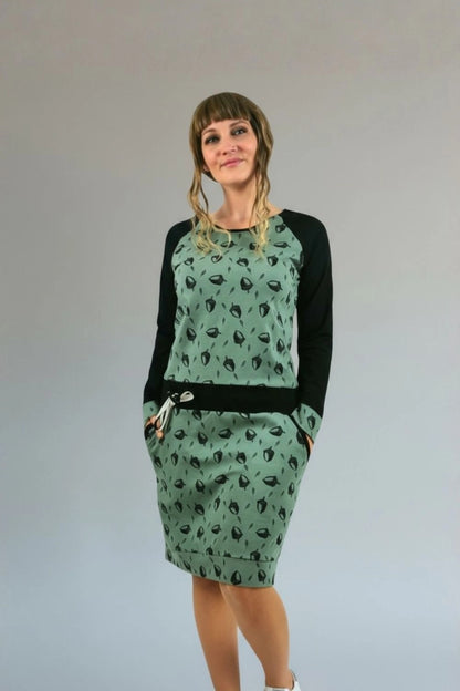 PDF Sewing Pattern - Raglan Jersey Dress (EU 32-54 / US 2-24 / UK 6-28)
